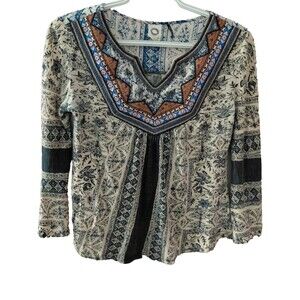 Akemi + Kin Anthropologie Bohemian Embroidered Beaded Blouse - Size XXS